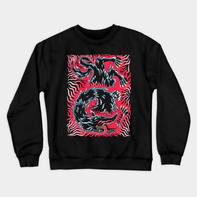 Beast of Darkness Oldschool Crewneck Sweatshirt by Dicky